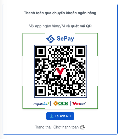 cổng thanh toán WooCommerce QR Code VietQR