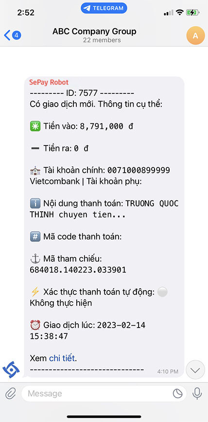 SePay Telegram