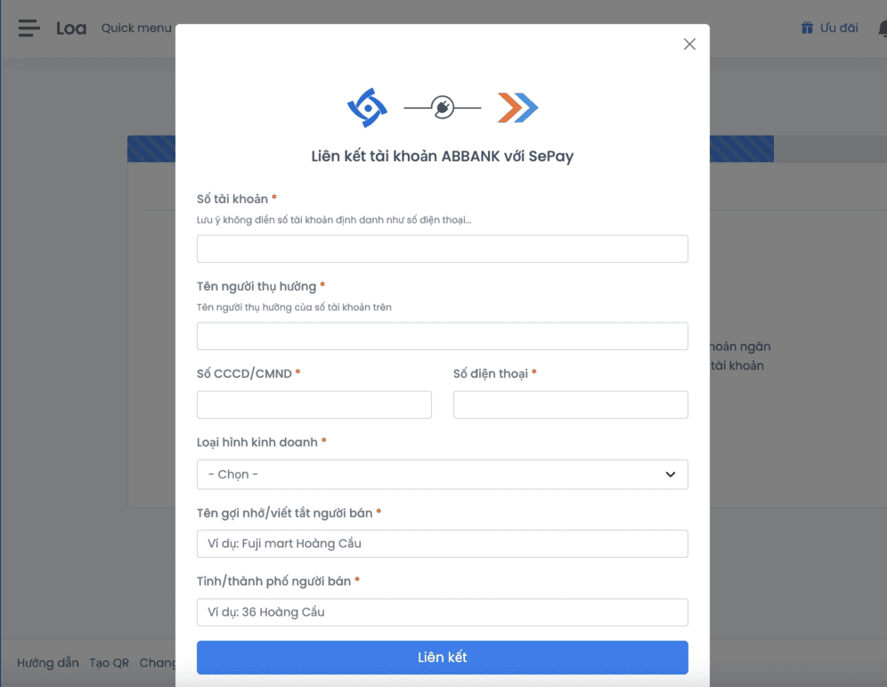 Liên kết ngân hàng ABBANK