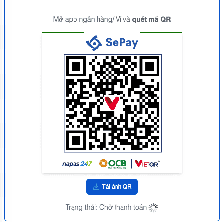 SePay QR Code on web