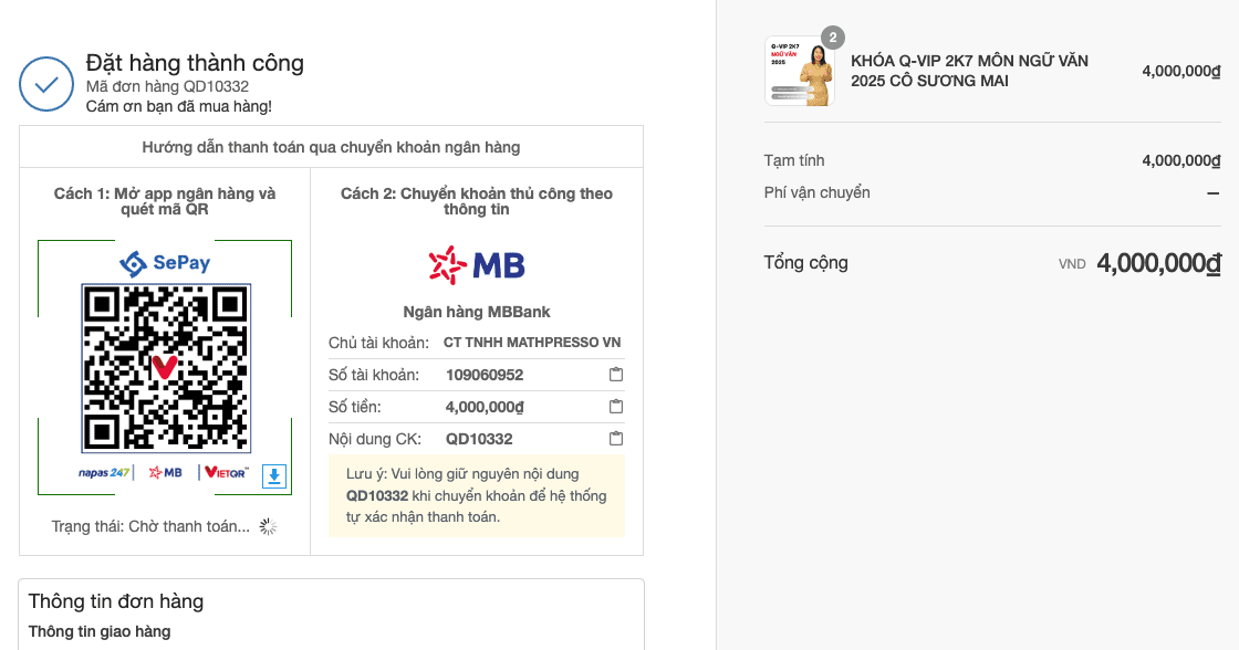 SePay payment gateway Haravan