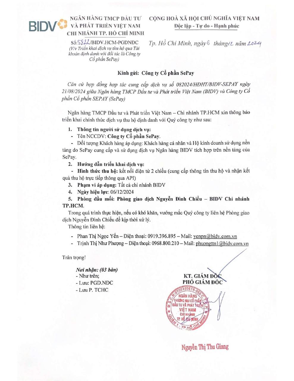 BIDV chứng nhận