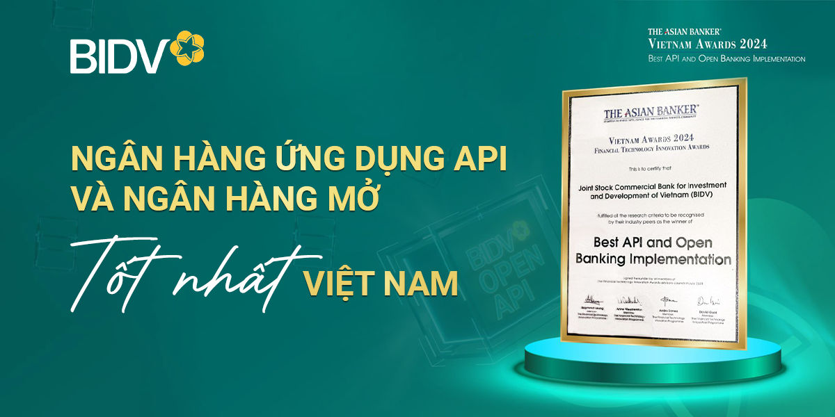 BIDV nhận giải thưởng ngân hàng ứng dụng API và ngân hàng mở tốt nhất Việt Nam