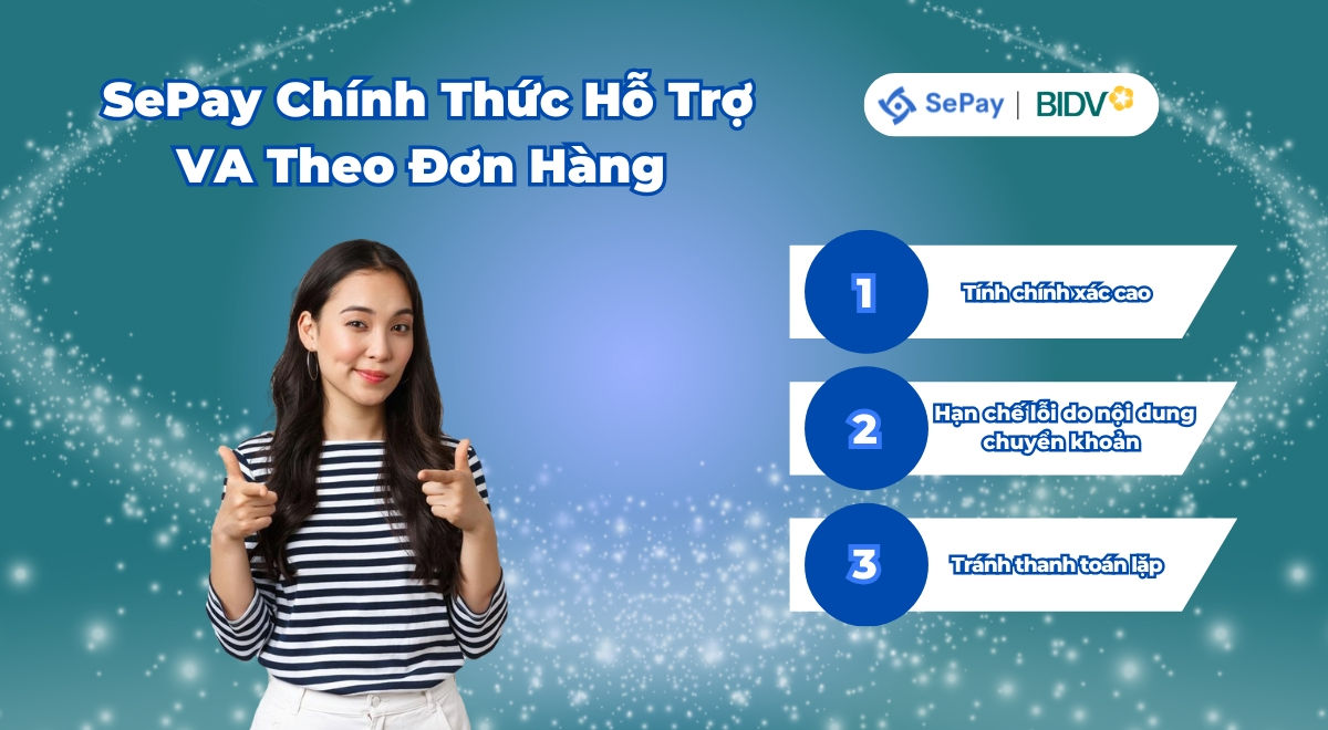 SePay chính thức hỗ trợ tài khoản ảo theo đơn hàng