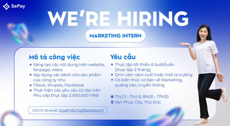 Tuyển dụng thực tập sinh Marketing tại SePay