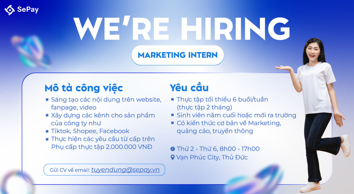 Tuyển dụng thực tập sinh Marketing tại SePay