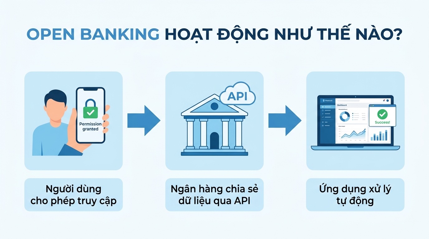 Cách Open Banking hoạt động qua API