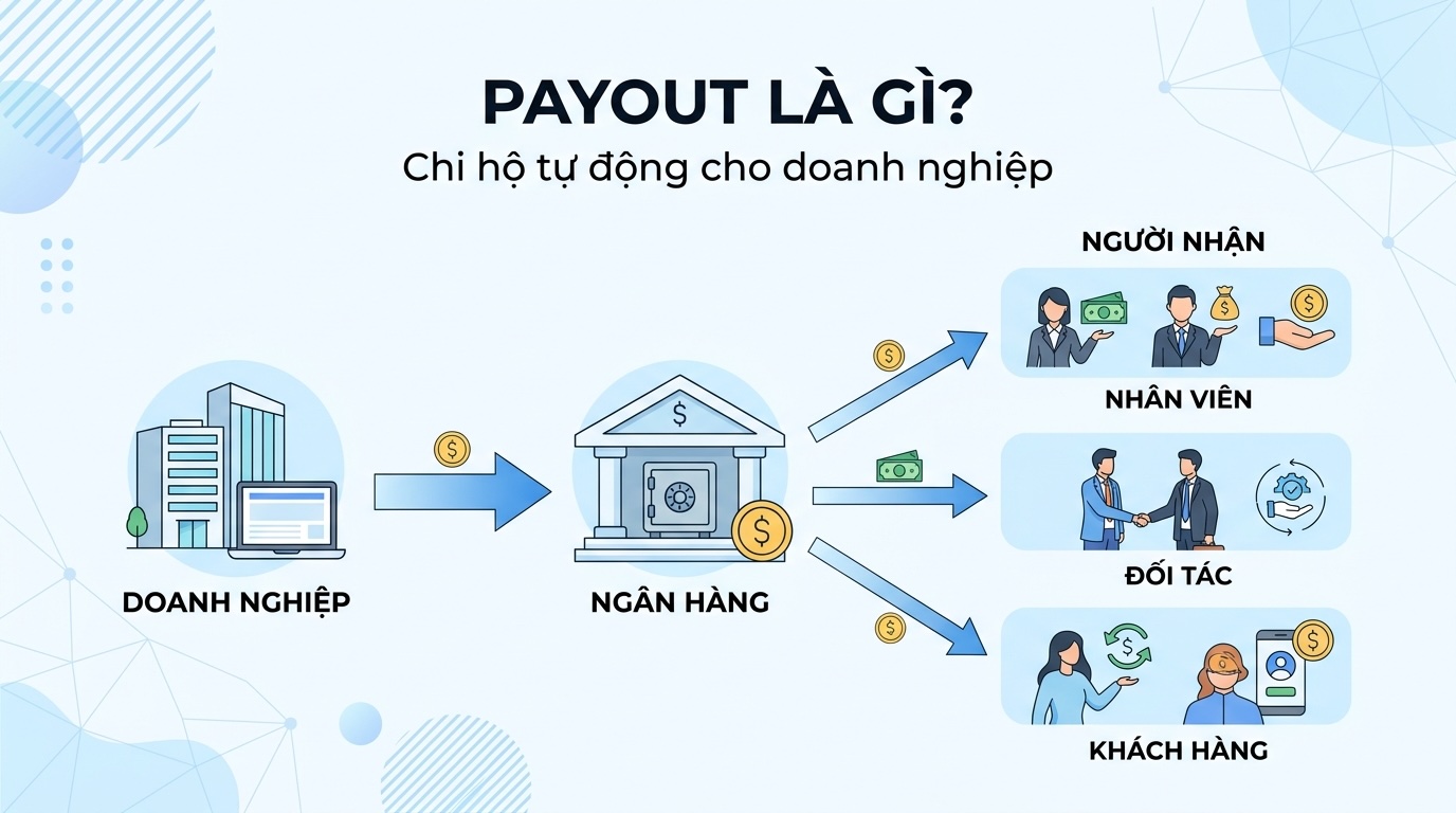 Payout là gì - sơ đồ luồng chi hộ từ doanh nghiệp đến người nhận