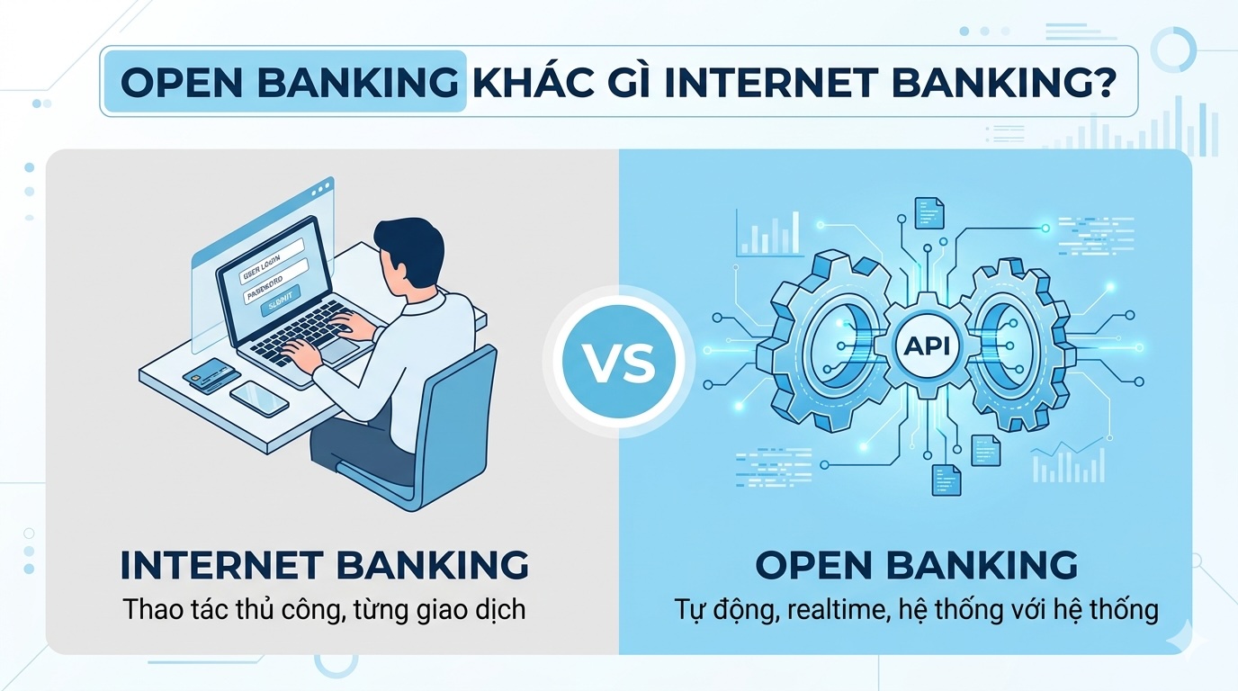 So sánh Open Banking và Internet Banking