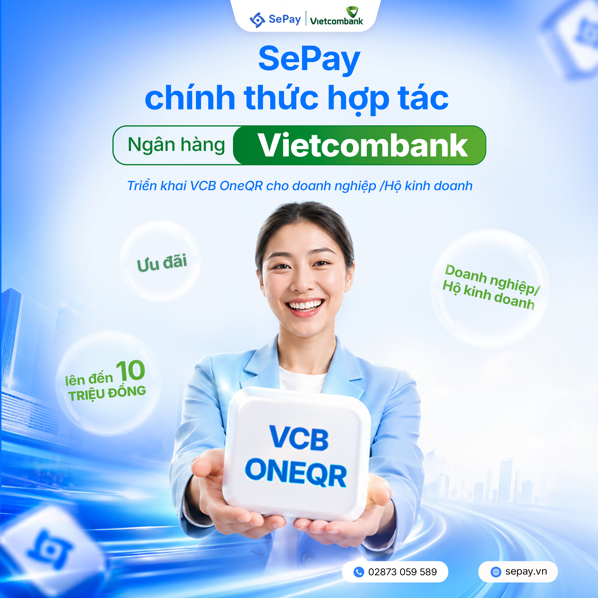 SePay hợp tác cùng Vietcombank triển khai OneQR cho doanh nghiệp/hộ kinh doanh