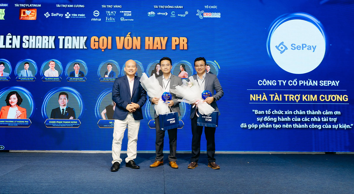 SePay là Nhà Tài Trợ Kim Cương sự kiện Lên Shark Tank Gọi Vốn Hay PR
