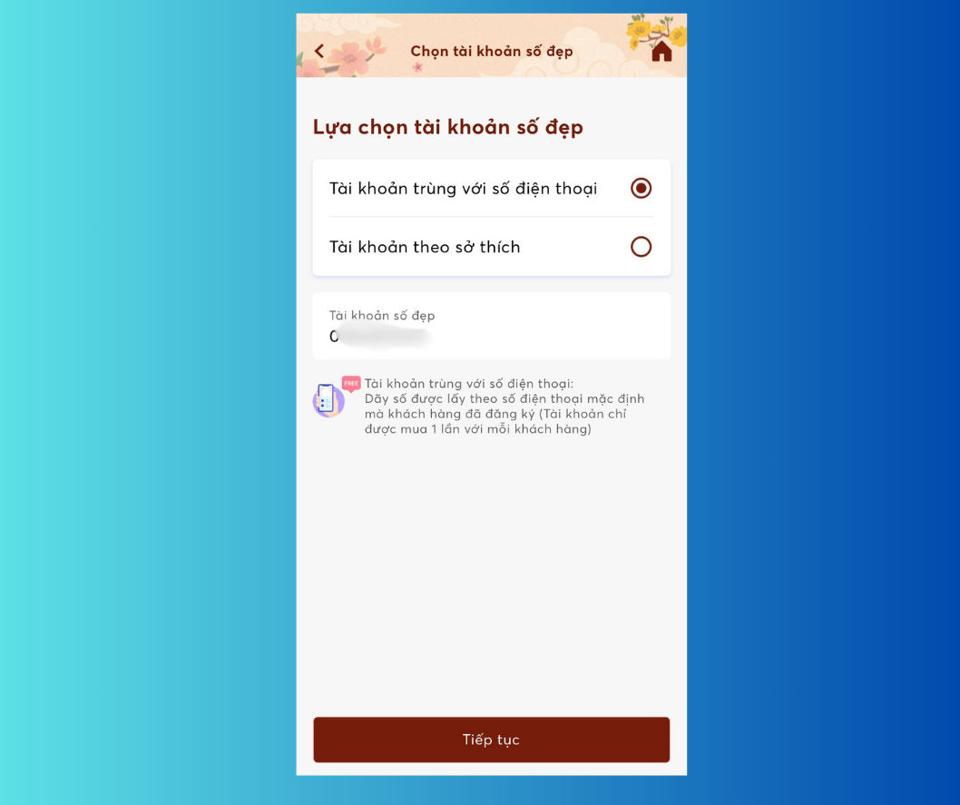 Lựa chọn tài khoản số đẹp khi mở tài khoản MBBank online