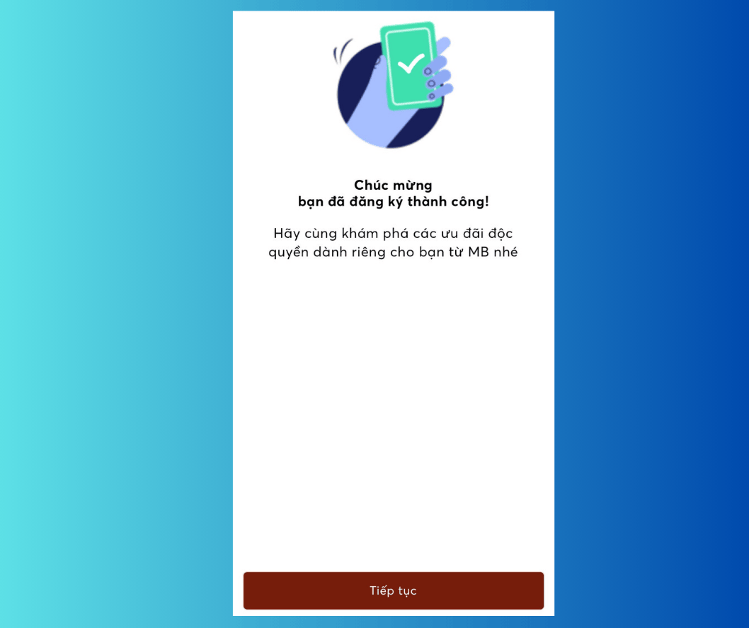 Thông báo mở tài khoản MBBank thành công