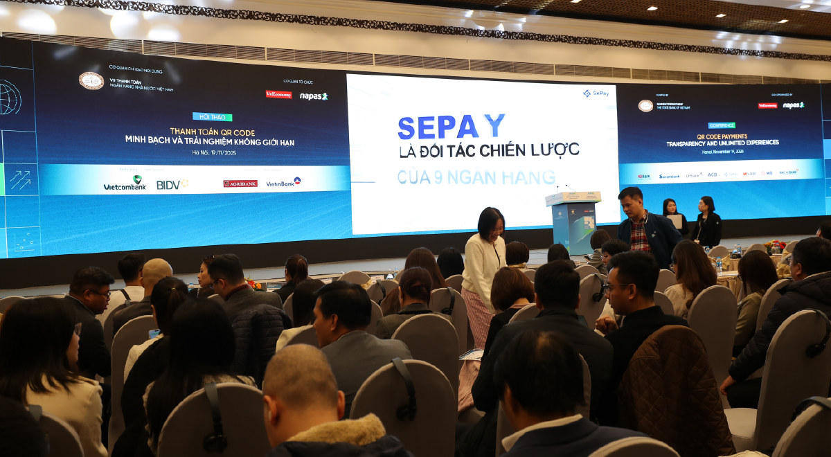Giới thiệu SePay trên màn hình sự kiện thanh toán QR Code